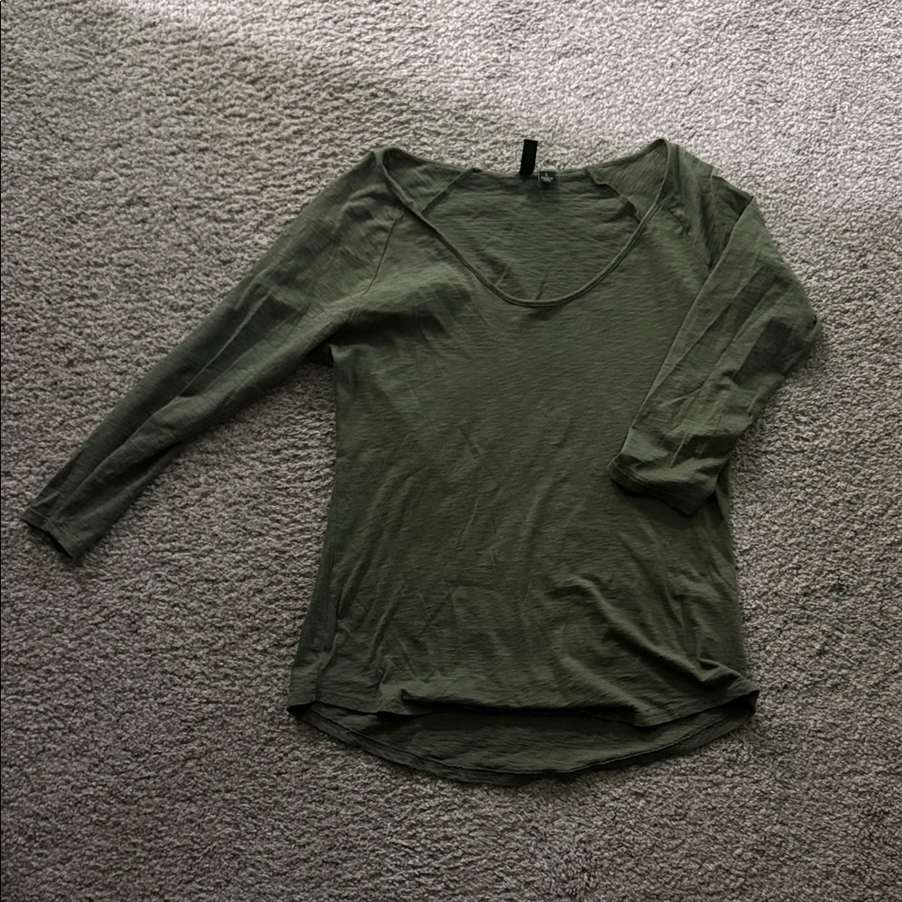 Cynthia Rowley Olive Long Sleeve Top